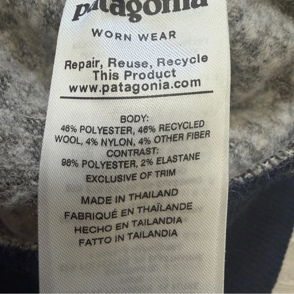 Patagonia Woolyester Fleece Jacket - Oatmeal Heather Men’s Size XXL - Picture 6 of 9